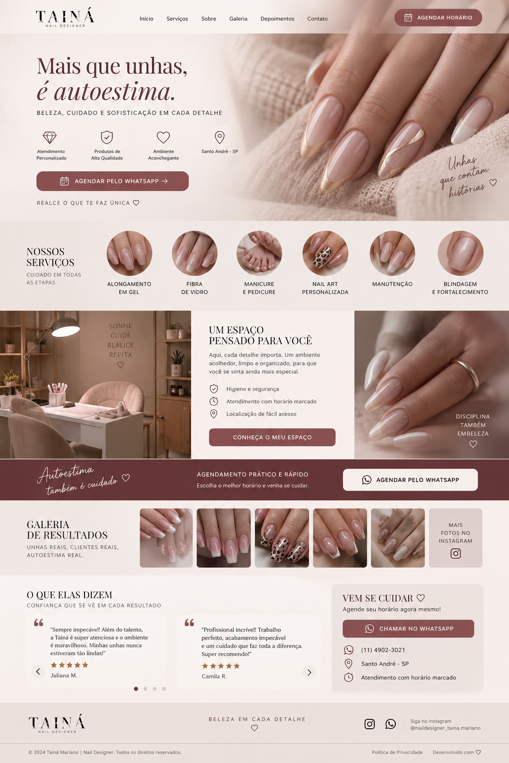 Preview Novo Site - Taina Mariano