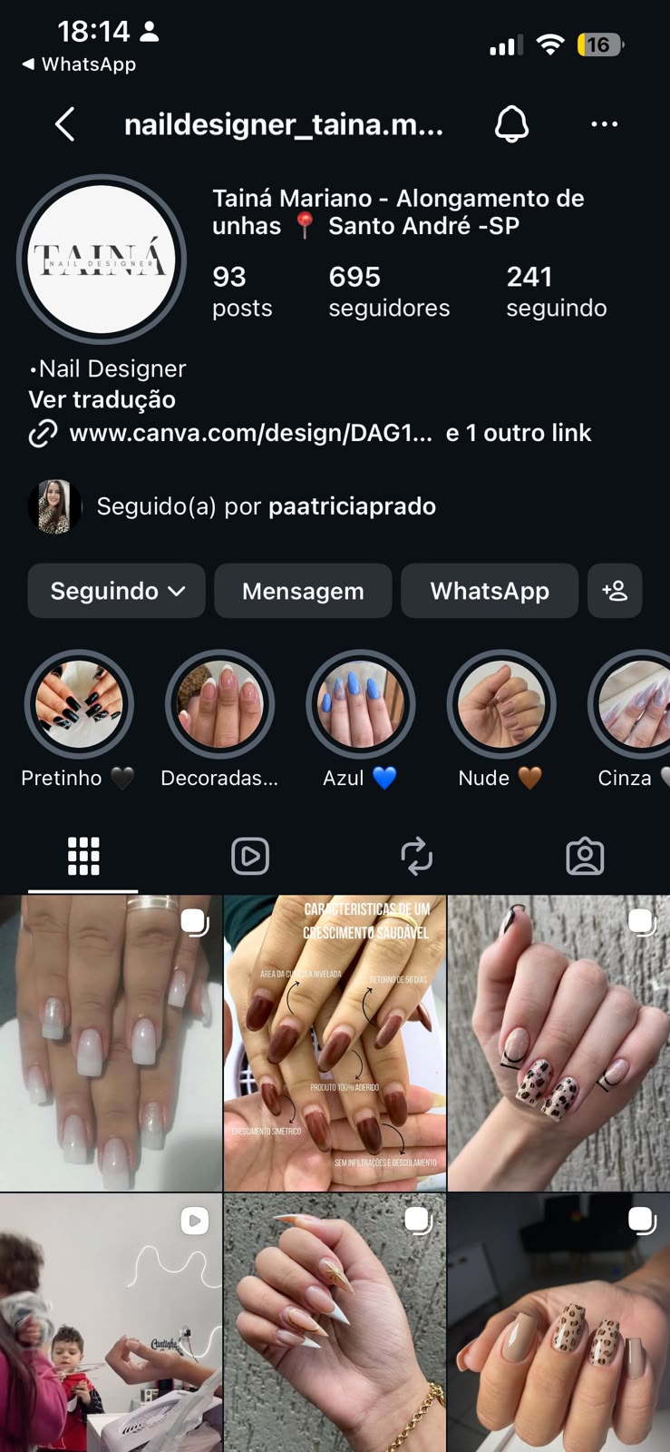 Taina Mariano - Perfil Antes